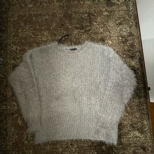 Missguided fluffy light grey sweater